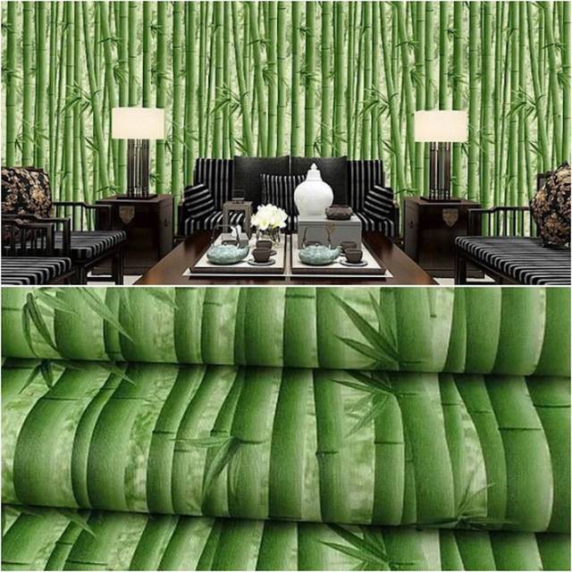 Wallpaper Dinding Motif Bambu Tua Ukuran Panjang 10Meter x Lebar 45CM