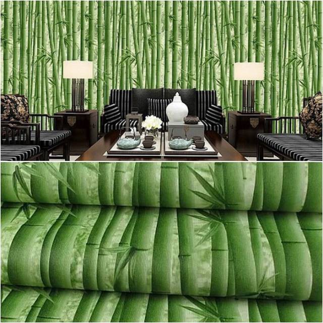 Wallpaper Dinding Motif Bambu Tua Ukuran Panjang 10Meter x Lebar 45CM