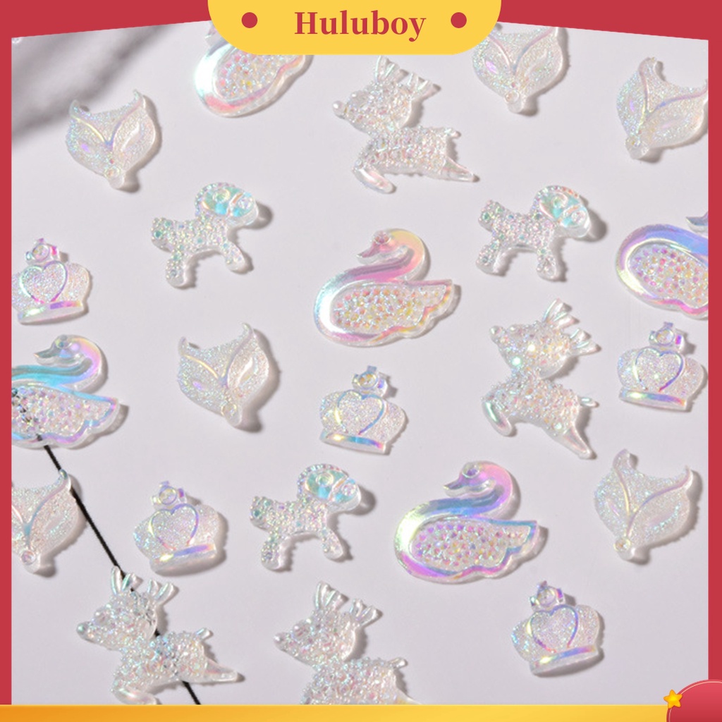 Huluboy Huluboy♡ 30pcs / Pak Hiasan Kuku Bentuk Mahkota / Binatang Bahan Resin Untuk Nail Art