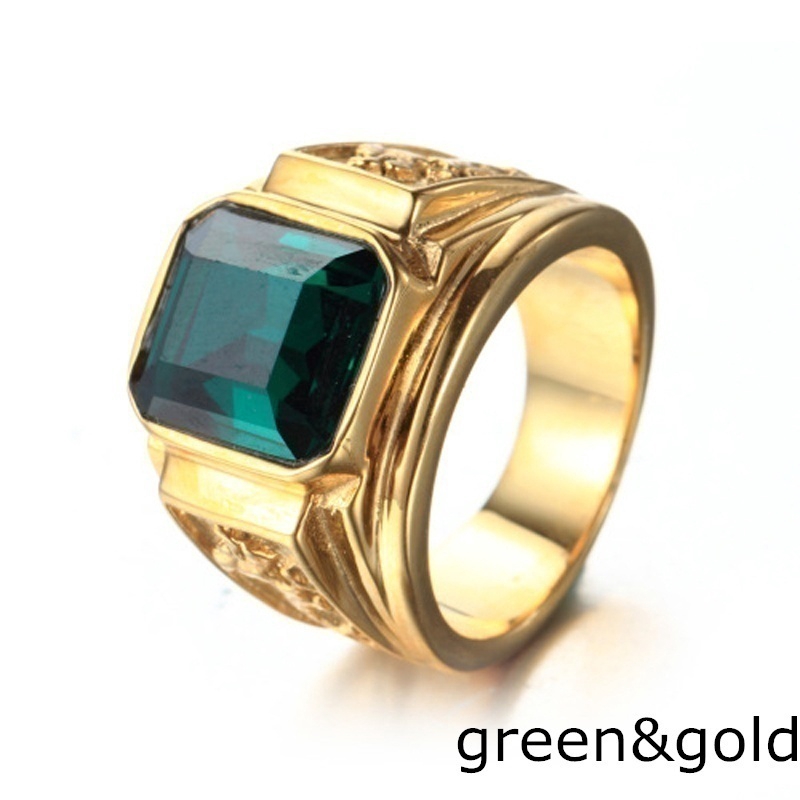 Cincin Titanium Steel Lapis Emas Hitam 18K untuk Pria
