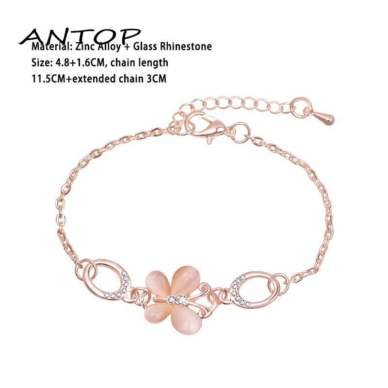 1 Pcs Korean Gelang Titanium Wanita Anti Karat Selamanya Kupu Berlian Bracelet ANTOP