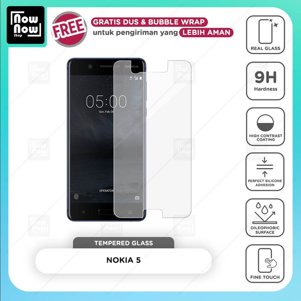 Tempered Glass Anti Gores Nokia 5 Screen Guard Protector 9H Kaca Temperglass