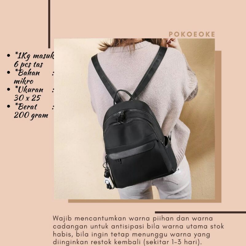 TAS RANSEL BACKPACK GENDONG BELAKANG WANITA CEWEK KANVAS IMPORT KOREA MURAH MULTIFUNGSI VEY