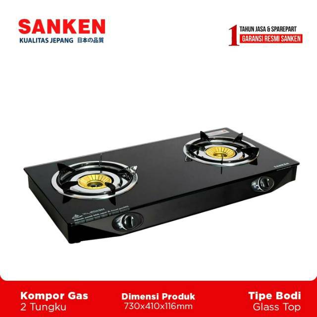 Kompor Gas Kaca SANKEN SG369DX 2 Tungku SG-369DX2