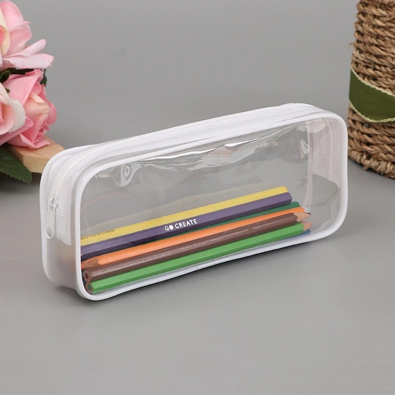 [1Pcs PVC  High Quality Multifunction Clear Storage Bag] [ Zipper Lock Large Capacity Pencil Case]