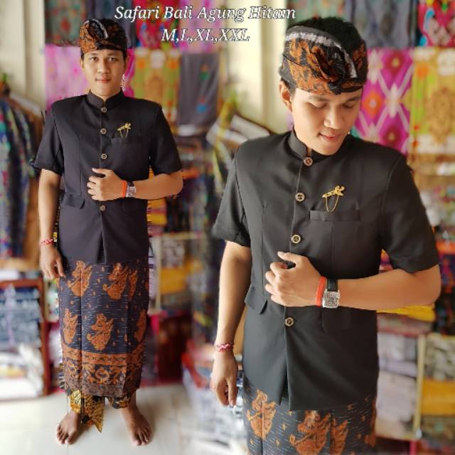 BAJU SAFARI BALI AGUNG HITAM