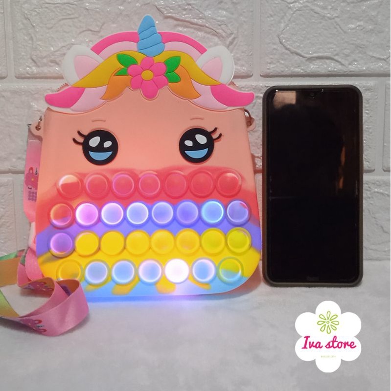 Tas pop it unicorn jumbo LED