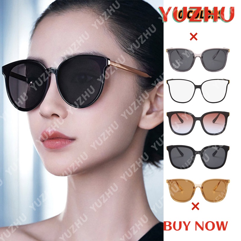 (YUZHU) Bayar di Tempat Korean Fashion Mata Kucing Wanita Kacamata Hitam Candy Color Sunglasses