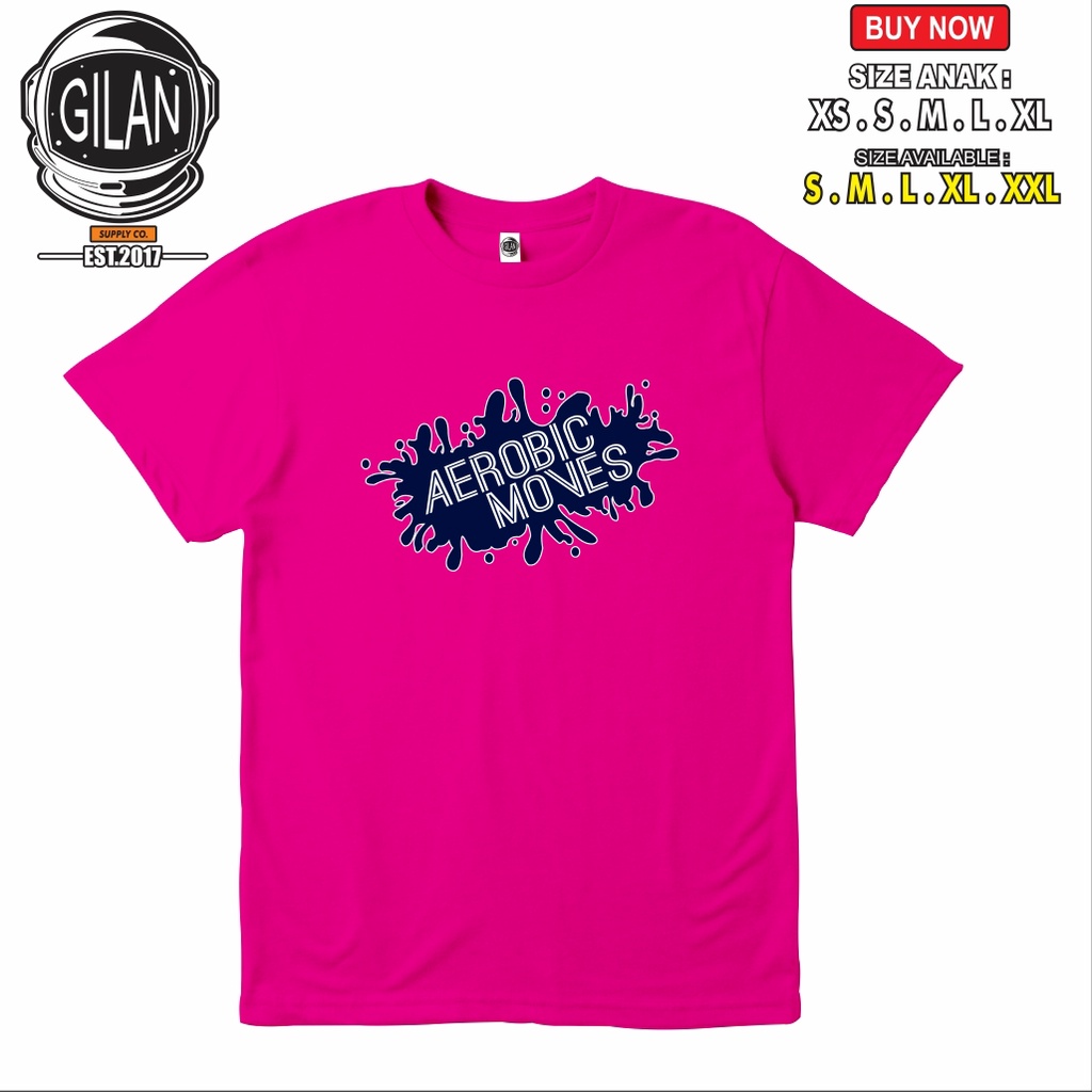 Kaos Baju AEROBIC MOVES Zumba Olahraga Senam Kaos Sport  GILAN