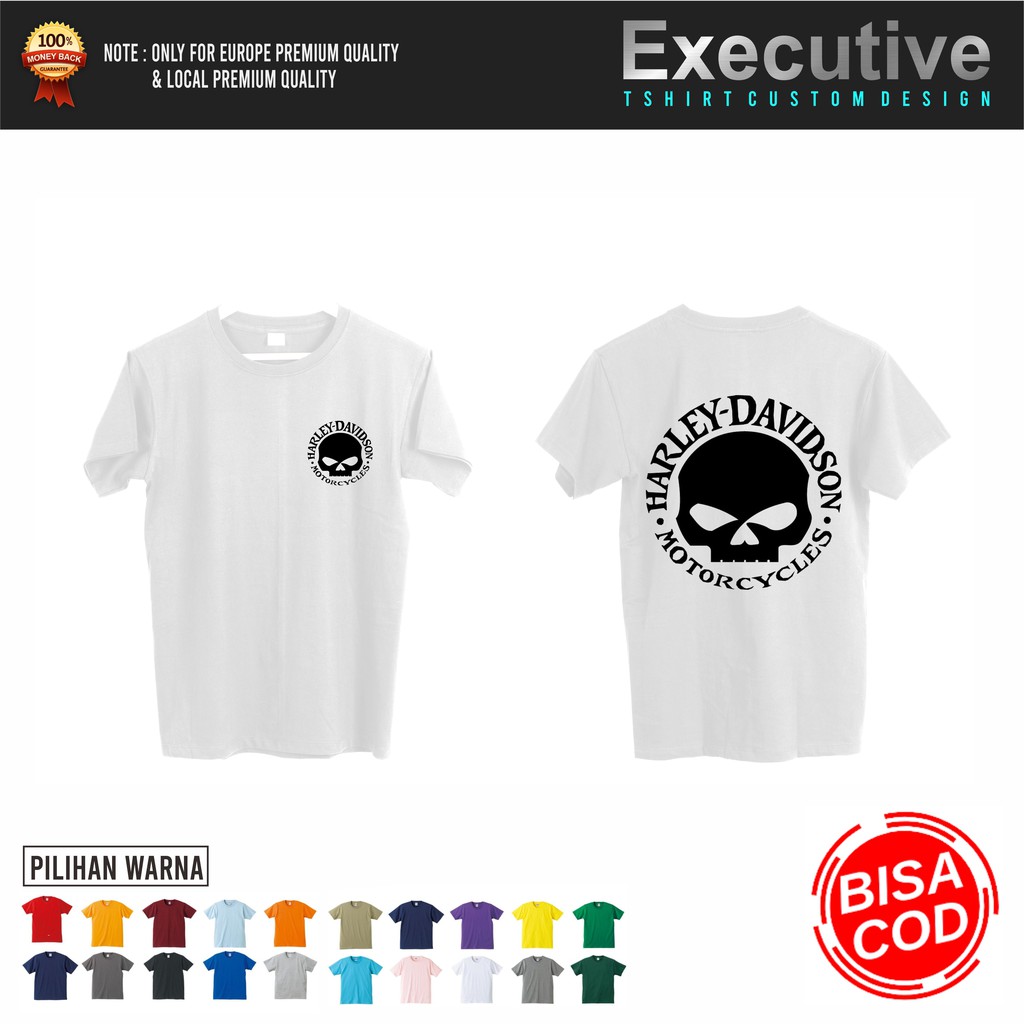 KAOS HARLEY DAVIDSON ORIGINAL PUTIH 6 / CUSTOM DESIGN