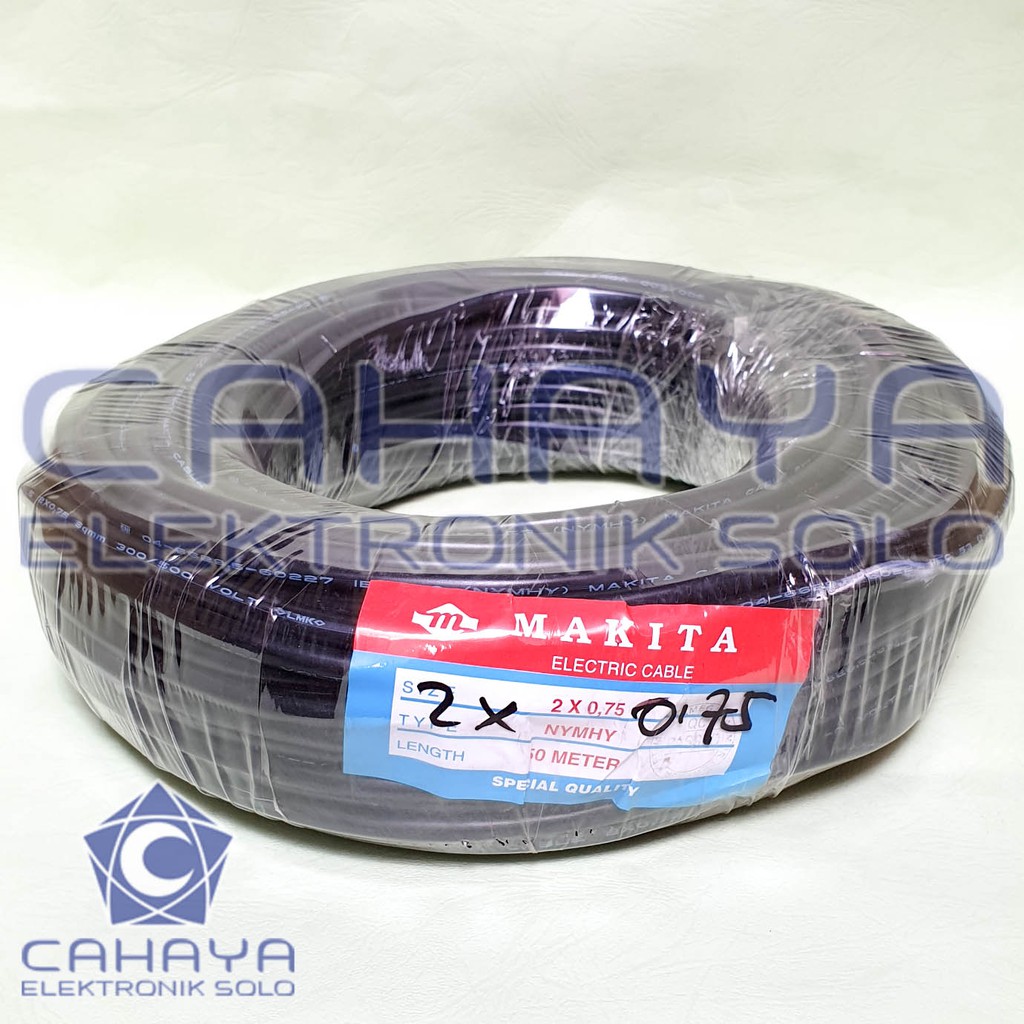Kabel 2 x 0,75 NYMHY 50m Makita Speaker Audio Listrik 2x0,75 isi 2