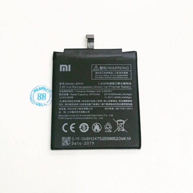 Baterai Xiaomi Redmi 5A  Baterai Xiaomi BN34 Ori