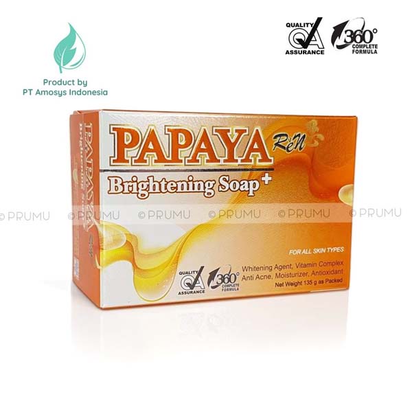 Sabun Ren Papaya Brightening Soap 50bgram - Sabun Papaya - Papaya Soap - Sabun Muka