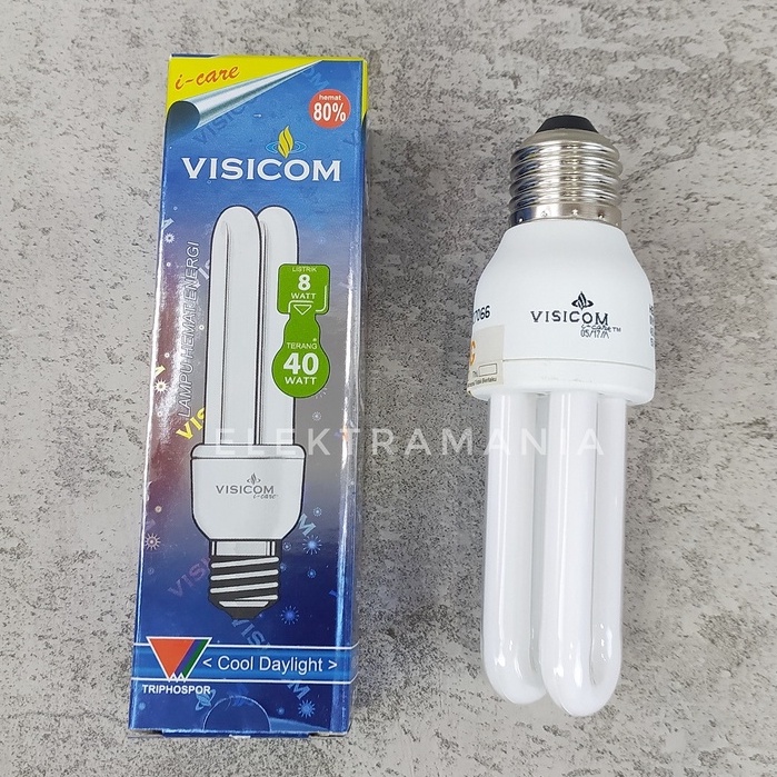 Lampu PLC / Lampu PLC 2 Jari VISICOM 8 Watt