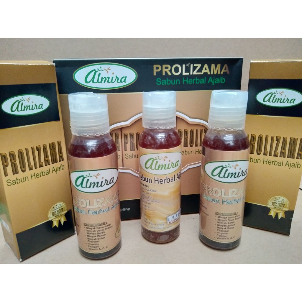 ALMIRA PROLIZAMA CAIR SABUN HERBAL AJAIB 1 Box isi 3 Botol