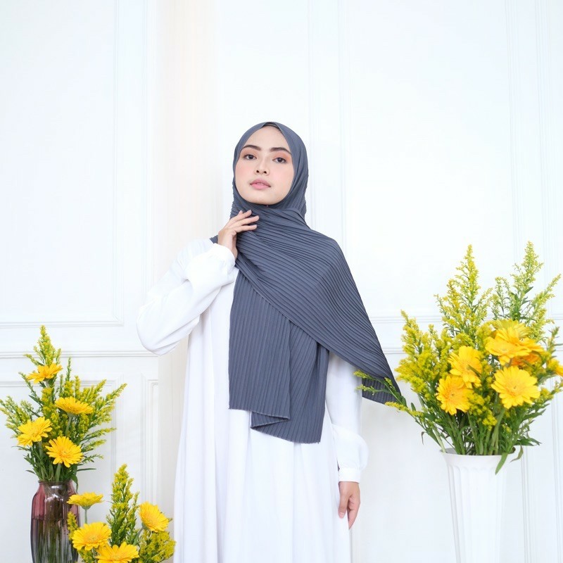 Pashmina Plisket Terbaru Hijab Pashmina Lidi CERUTY BABYDOLL PREMIUM Full Plisket | Hjb Oriani