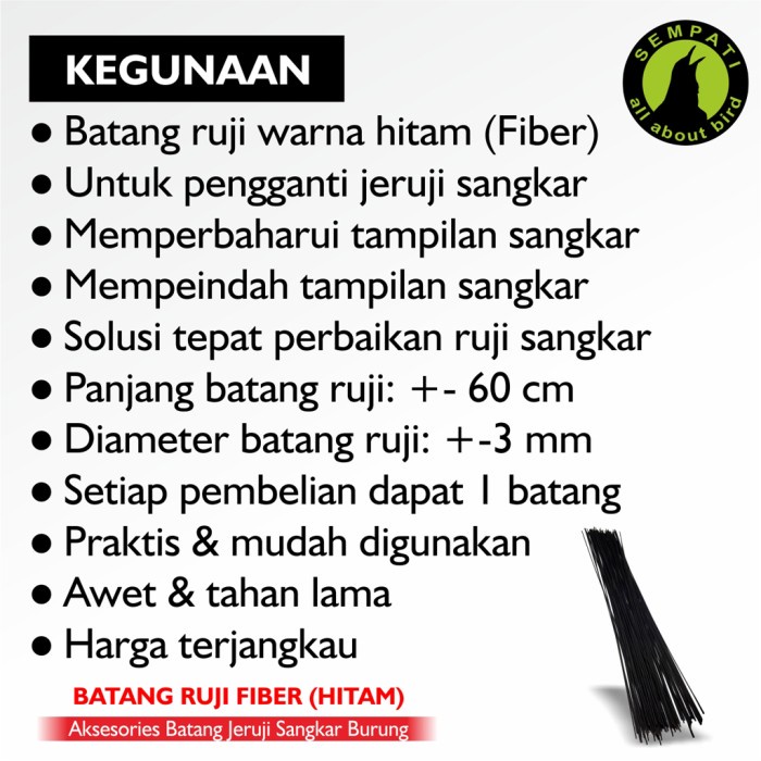 Yrt0Jikk Ruji/Jeruji Fiber 3 Mm Sangkar Kandang Burung Merpati Kotak Hitam Rjfh Kki0375