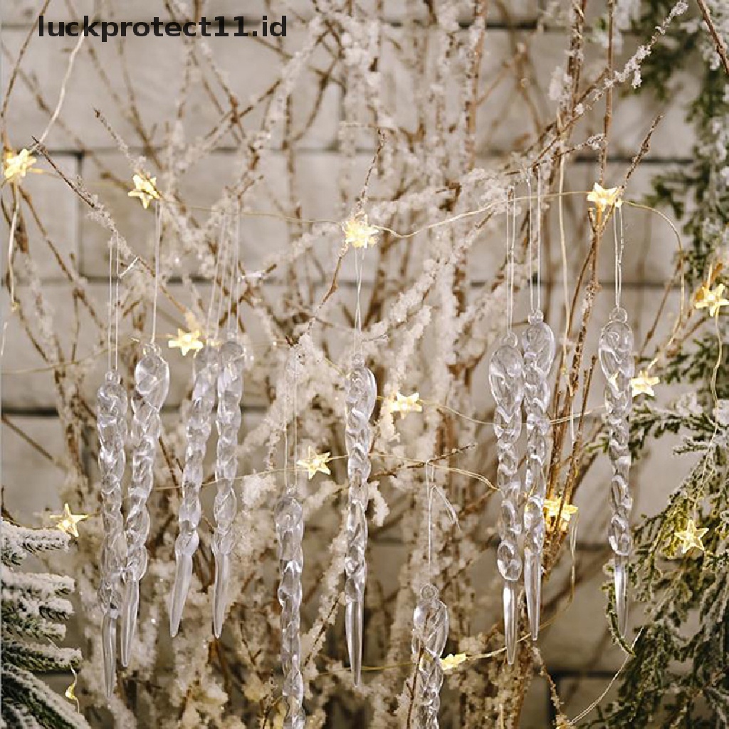 //HG&amp;ID// 12PCS Christmas Decoration Simulation Ice Xmas Tree Ornament Fake Icicle Props .