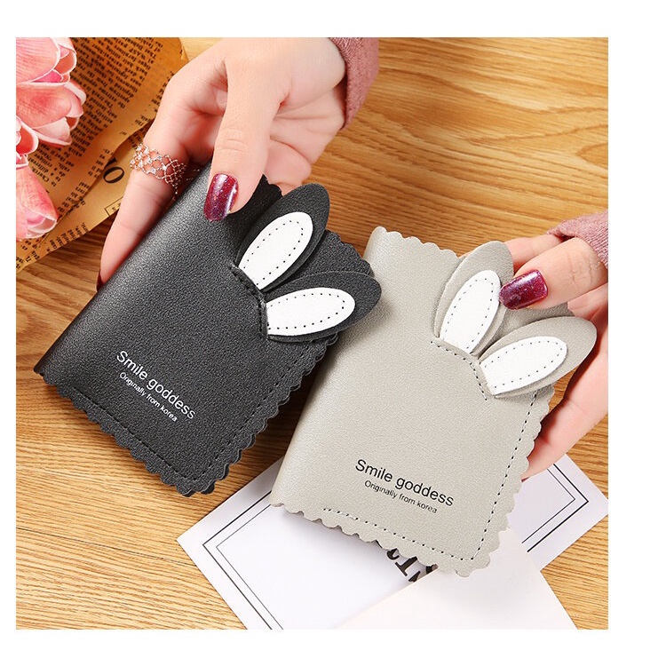 ASIN829 Dompet fashion wanita dompet pendek telinga kelinci lucu diimpor D18 Telinga Dompet Wanita Kelinci Lady Wallet Fashion Korea