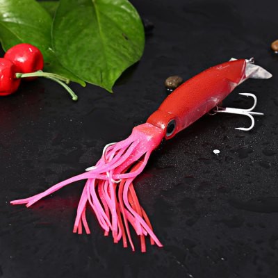 Baru 6pcs 14cm Trolling Minnow Fishing Lure Bionic Squid Bait 40g Terlaris