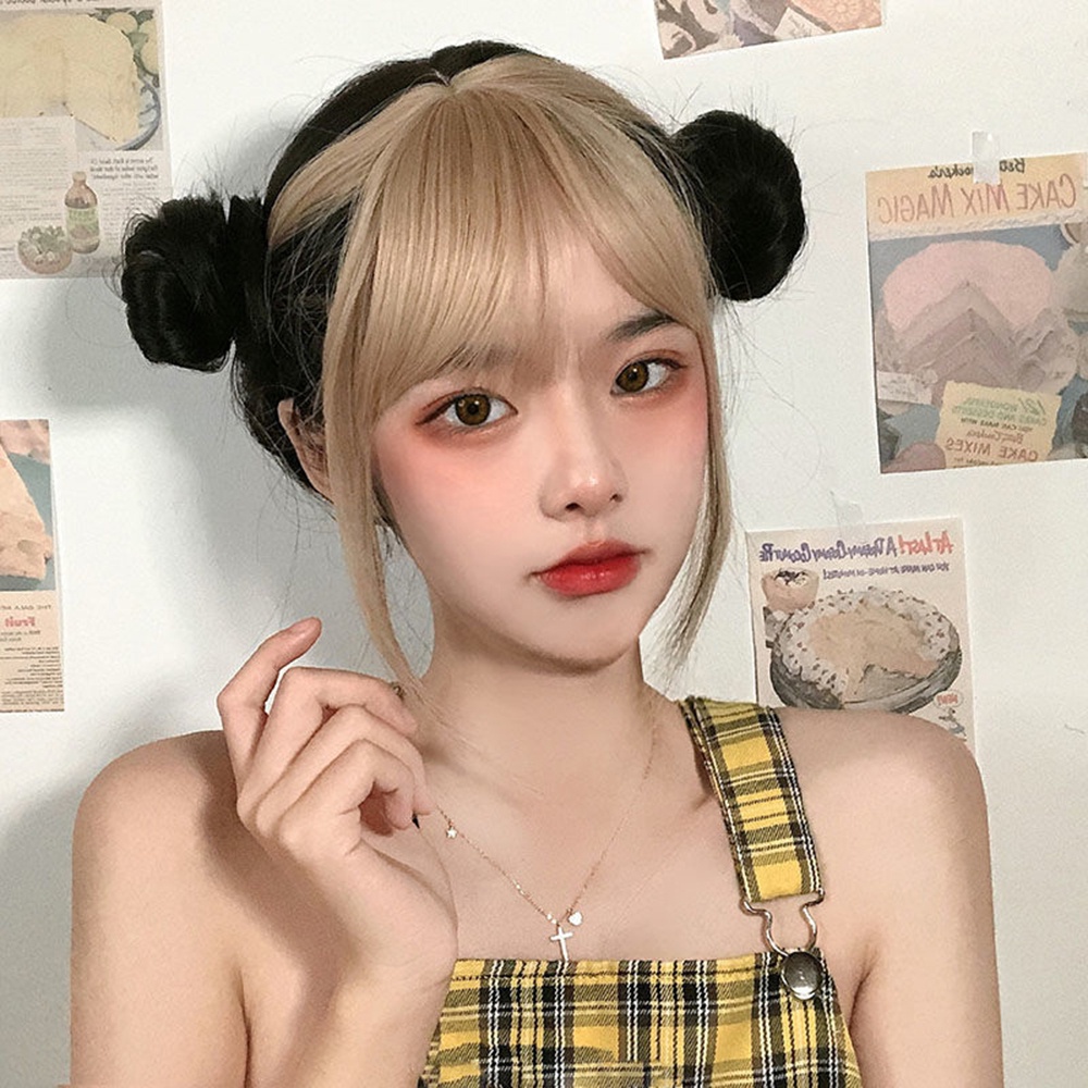 Poni Wig Poni Emas Wanita | Patch Tambahan Garis Rambut Tak Terlihat