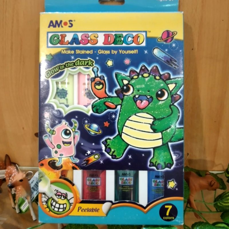 

Tokko Q - MAINAN ANAK AMOS GLASS DECO 22ML/7P(W.STICK) GD22P10R DINOSAURUS