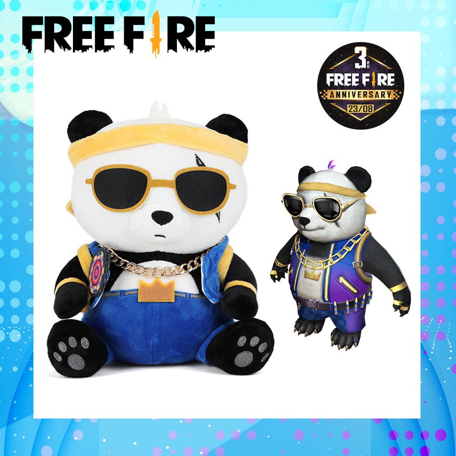 Boneka Free Fire Edisi 3rd Anniversary Model Hiphop Panda Warna Biru Shopee Indonesia