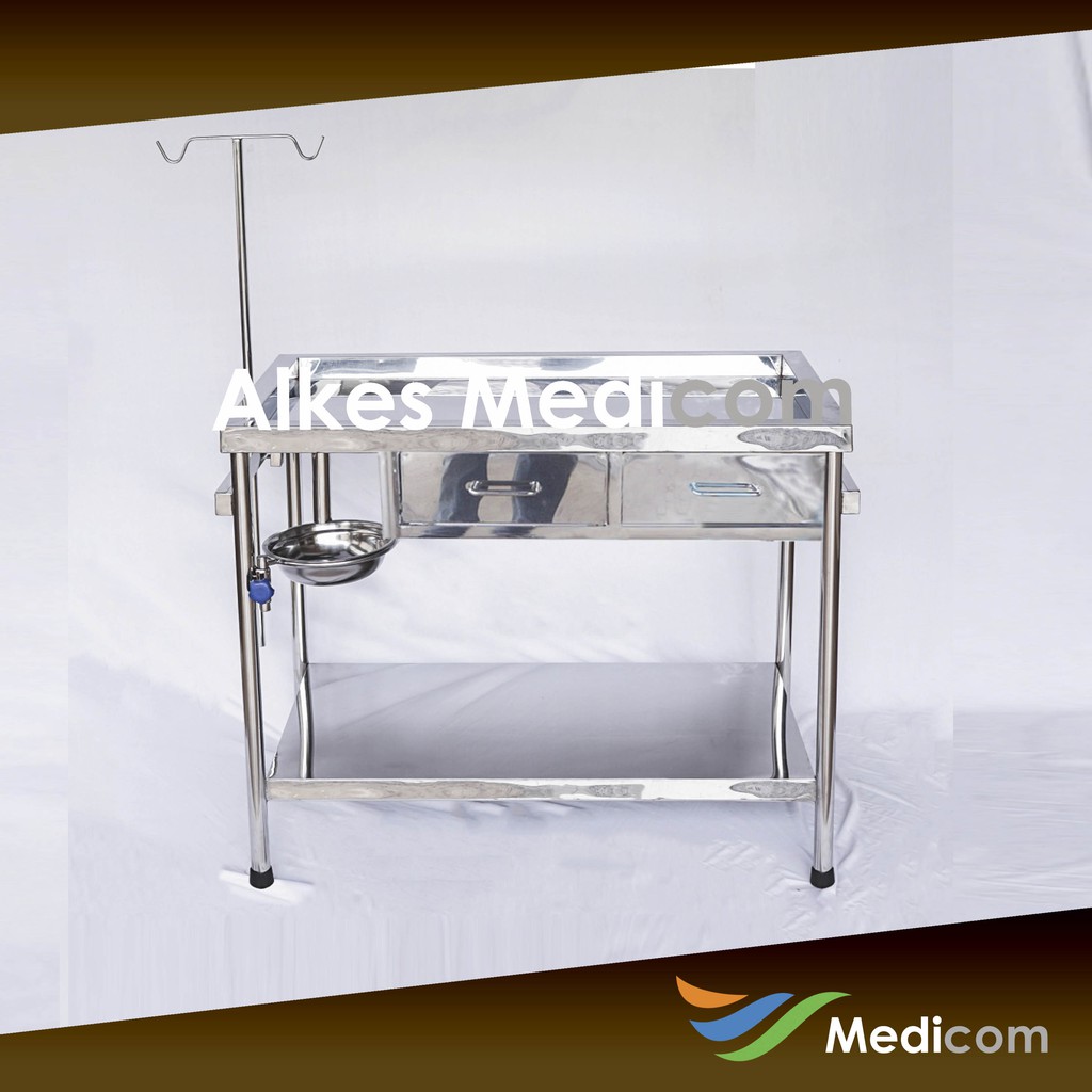 Meja Periksa Hewan + Laci Stainless | Operasi Binatang 120x60x80cm - SS 304 (1mm)