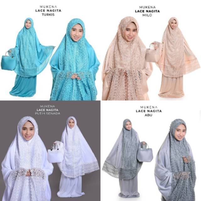 MUKENA DEWASA NAGITA SATIN VELVET LACE RENDA MEWAH