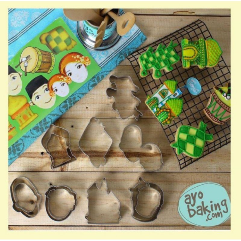 

SURYA Cetakan Idul Fitri Cutter Set of 12 Pcs | Cookies Cutter Stainless Steel Idul Fitri | Cetakan Kue