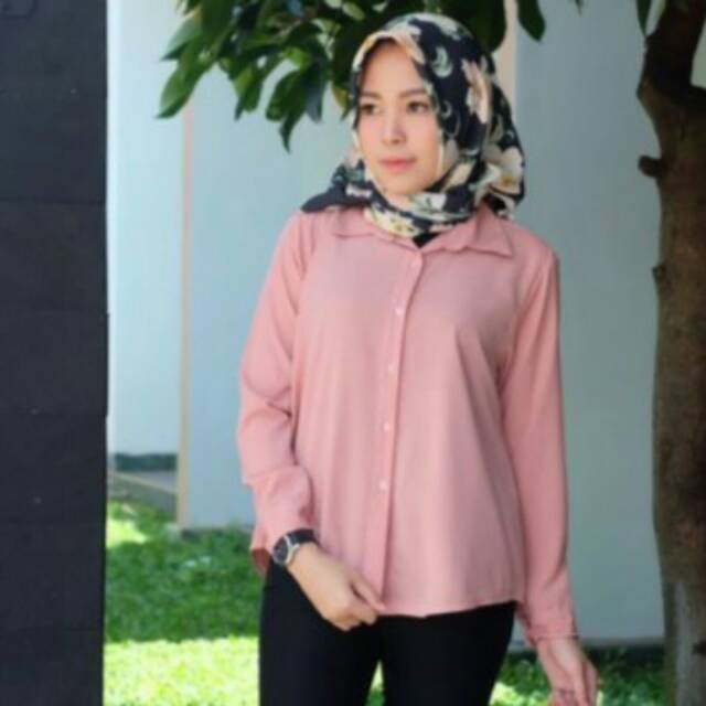 Kem basic/comfy scolder/kemeja dian bahan twiscone fit L-6