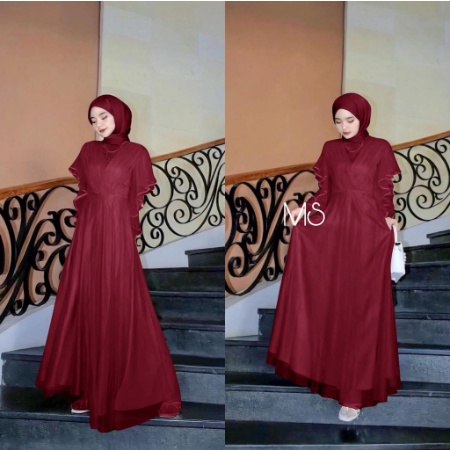 Bridesmaid Dress Kondangan Muslim / Sage Green Lilac Taro Mocca Milo Silver Broken White Biru Wardah