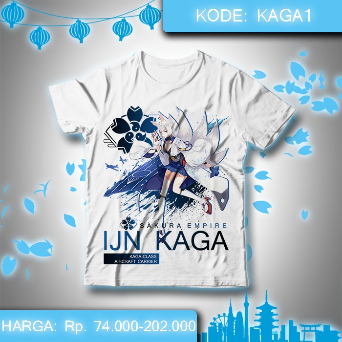 Baju Kaos Anime Azur Lane - IJN KAGA Sakura Empire Game AzurLane