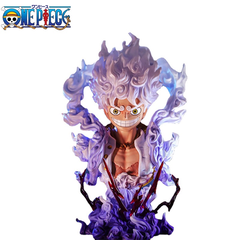 Mainan Action Figure Model Anime One Piece Sun God Nika Gear 5 Luffy Monkey D Luffy Bust Patung Bahan PVC 17cm