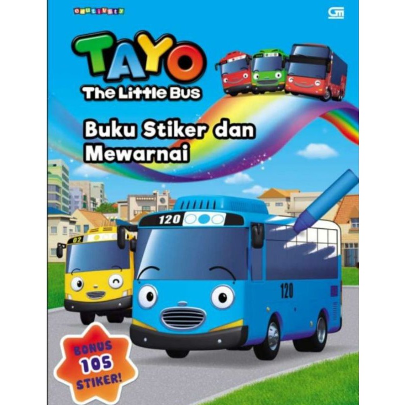 Tayo The Little Bus Buku Stiker Dan Mewarnai