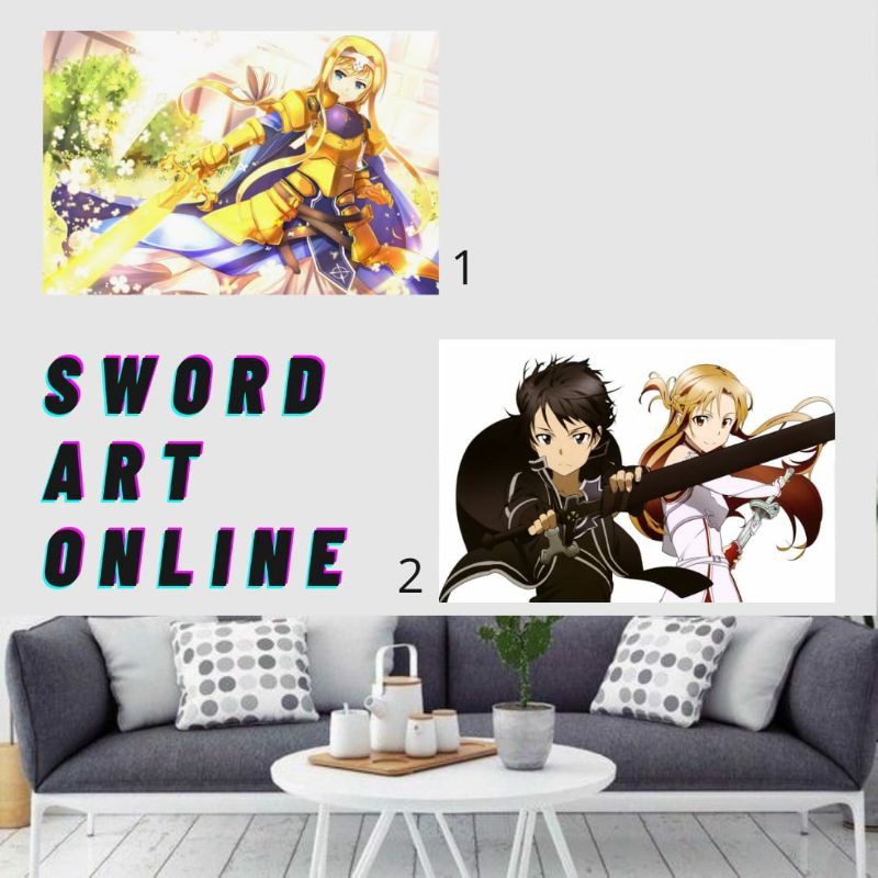 Poster Anime A3+ Sword Art Online Kirito Asuna