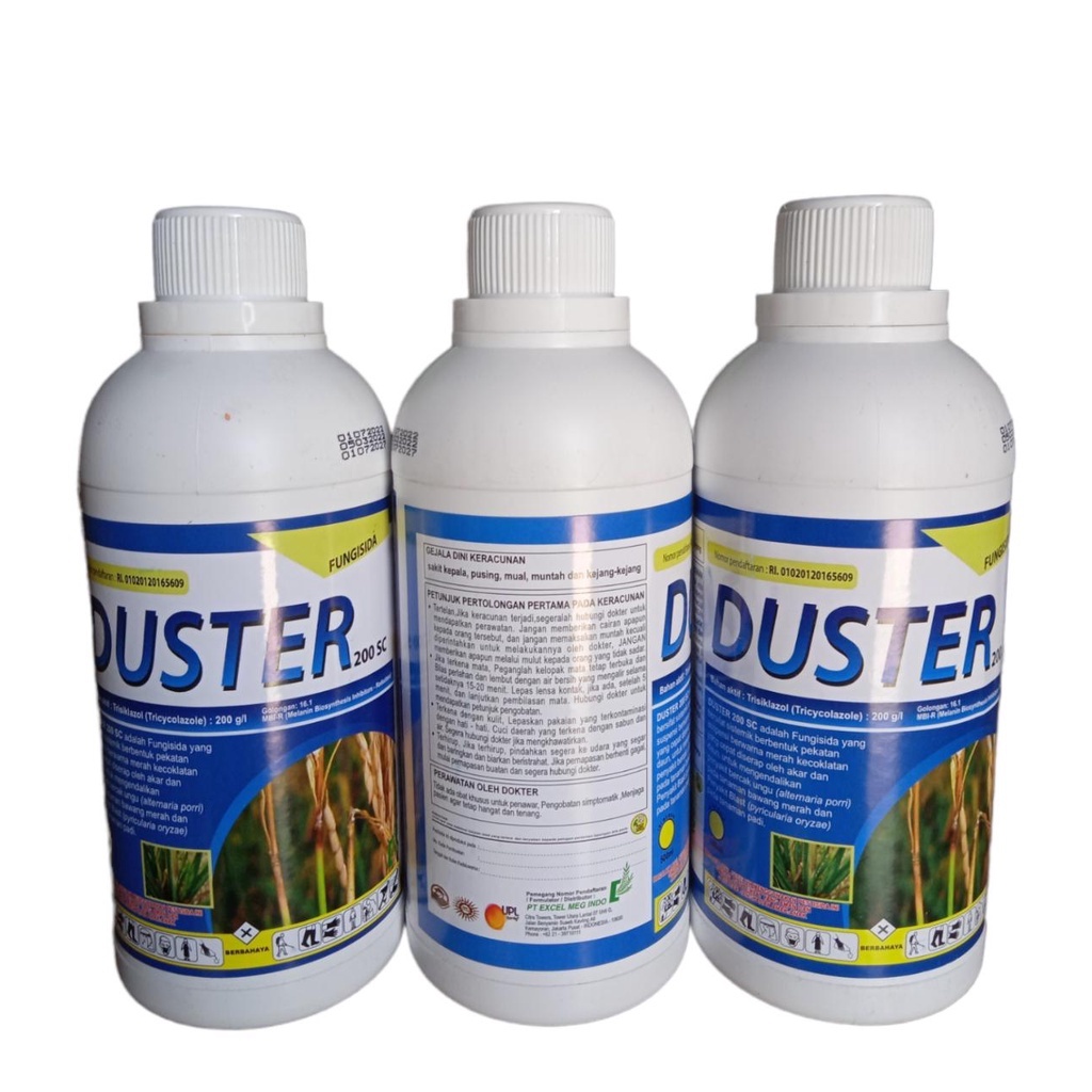 Duster 200SC 500ml Trisiklazole 200g/l  Fungisida / Mengendalikan Blast Teklik Busuk Batang Blast Fillia Kojo