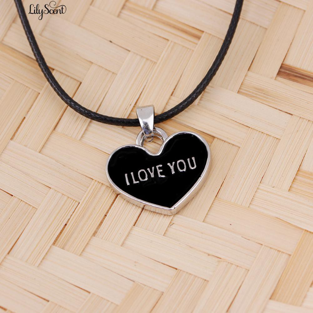 2 Pcs / Set Aku Mencintaimu Selamanya Surat Jantung Pasangan Kalung Valentines Gift