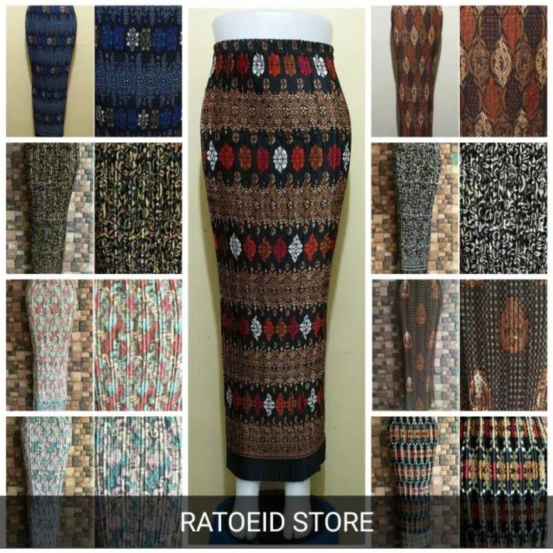 ROK BATIK PLISKET JUMBO / ROK PLISKET PANJANG / ROK WISUDA
