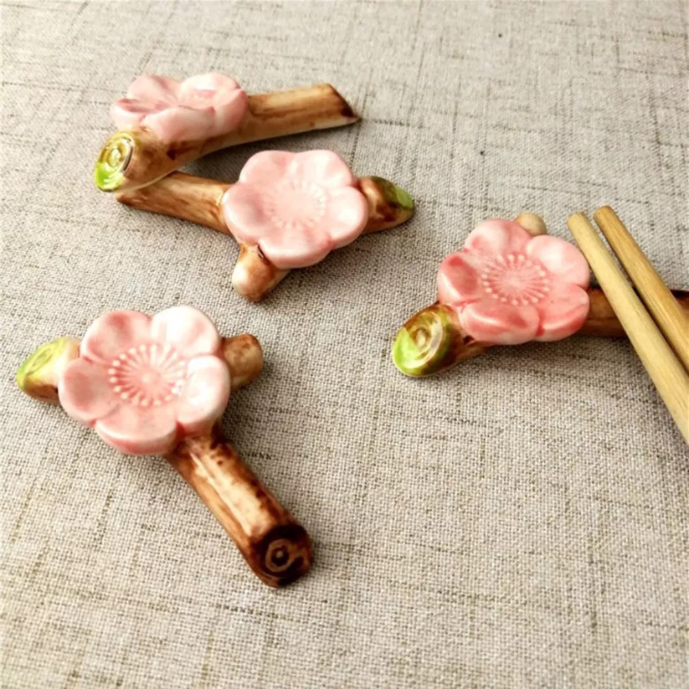 Tatakan Sumpit/Kuas Chopstick Stand Unik & Lucu Keramik /Bunga/Panda/Paus/Kelinci-1