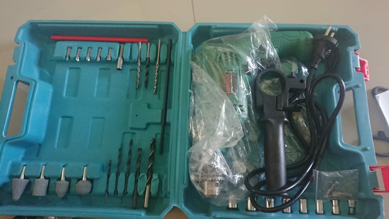 Mesin Impact Drill 13mm Mesin Bor Beton Tembok Besi Kayu Dll Bonos Mata Bor Mini 1 Set Harga Promo