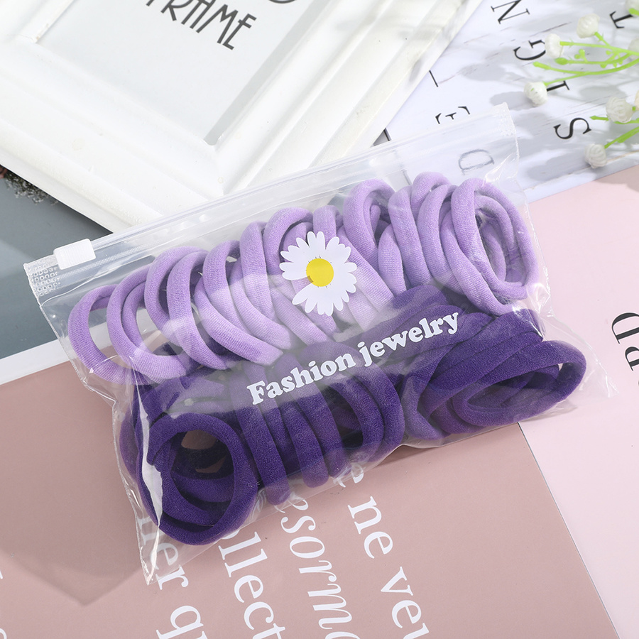 50pcs Korean Solid Color Elastic Hair Tie Fashion Hair Rope Rubber Hair Ring Girl Hair Accessories