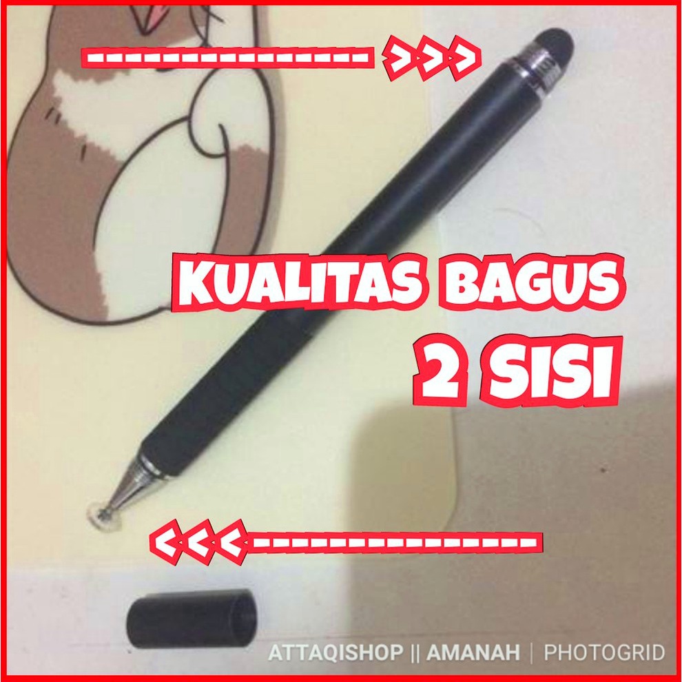 Stylus Pen 2 In 1 Universal Kualitas Premium Isi 2 Baseus Adonit Stylus Pen Iphone Ipad Laptop Xiaomi Redmi Samsung Advan Tablet Realme Infinix Oppo Vivo Capacitive Stylus Pen HP Smartphone