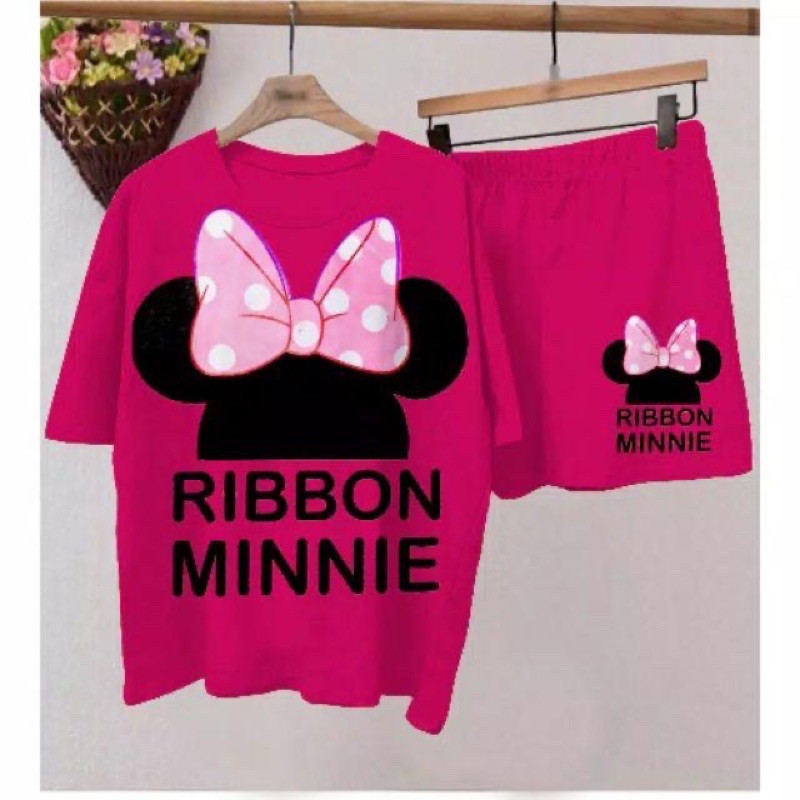 SET SETELAN RIBBON MINNIE / SETELAN RIBBON KAOS + CELANA / SETELAN MICKEY SET MICKEY RIBBON