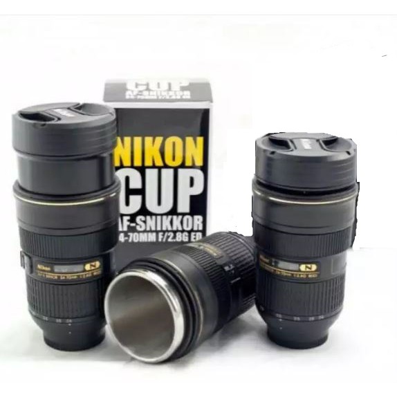 B271 Mug Bisa Naik Turun Nikonn Cup Gelas Termos Lensa Kamera Botol Zoom