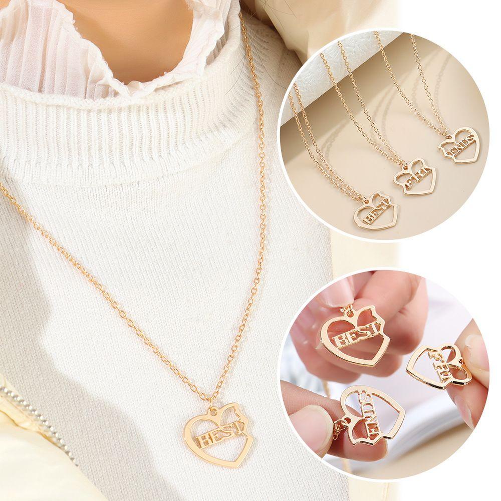 Top 3pcs/set Liontin Berbentuk Hati Madu Fashion Memorial Perhiasan Teman Perhiasan Hadiah Hari Valentine