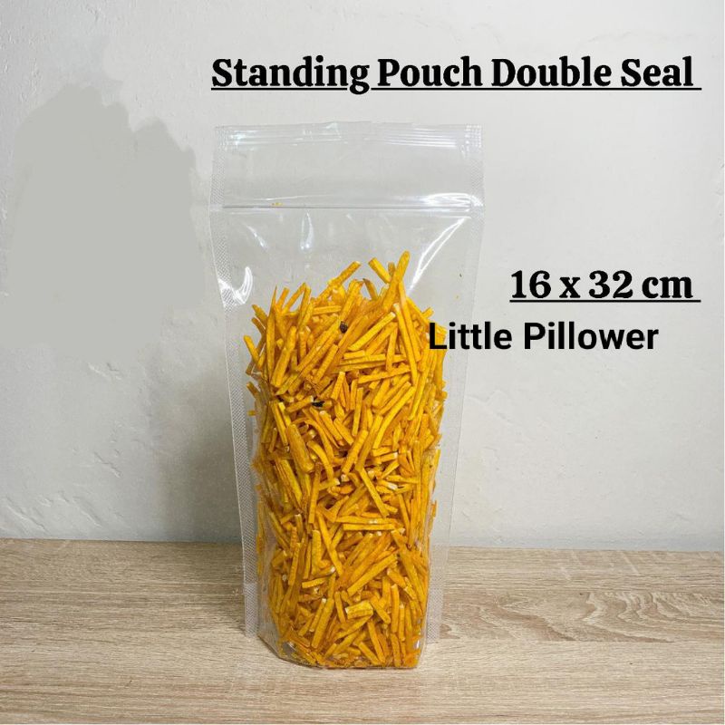 (ISI 50PCS - POUCH 16X32) Standing Pouch PP klip uk.16x32/pouch plastik/plastik klip