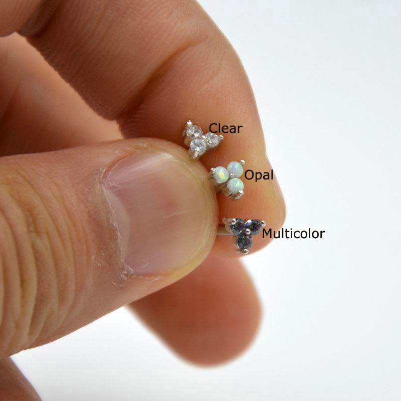 1piece 16G Internal Thread Stainless Steel Stud Earrings Cartilage Rook Conch Daith Helix Piecing