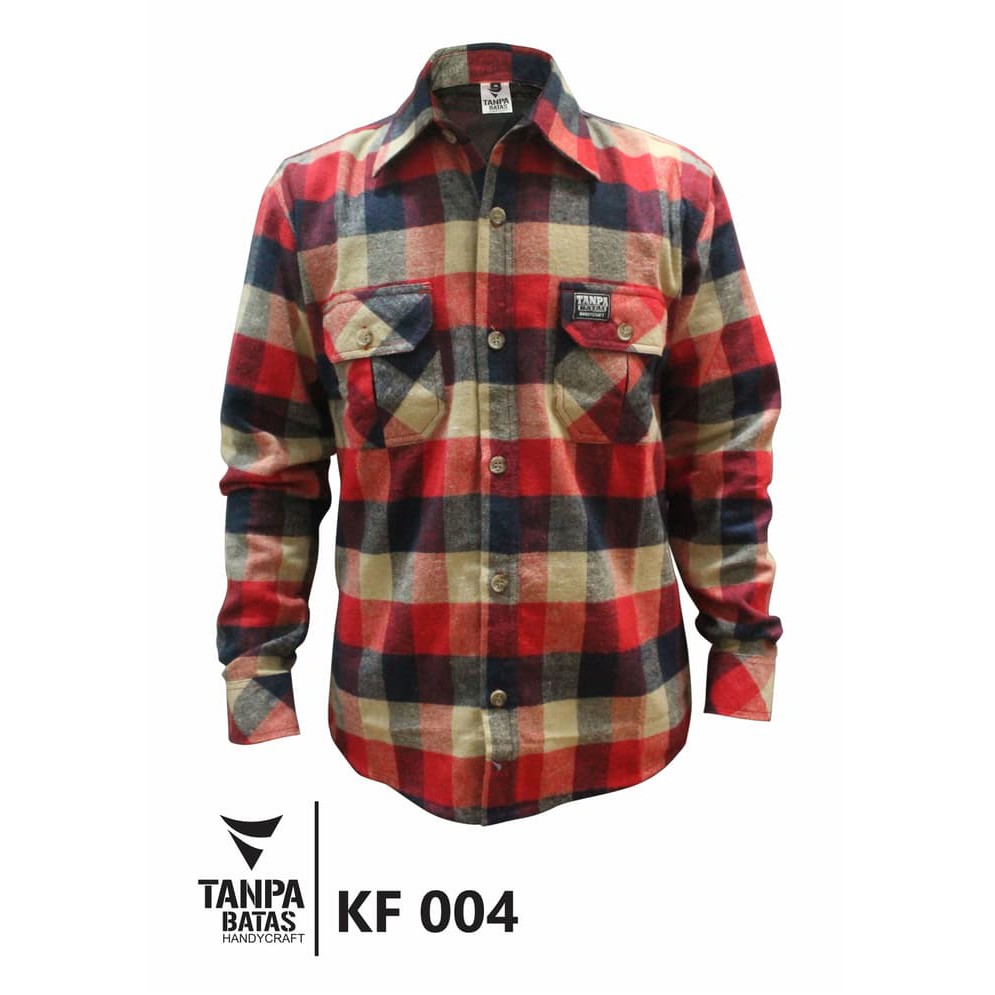 Baju Kemeja Pria Laki Laki Flanel Kotak Kotak Keren KF004