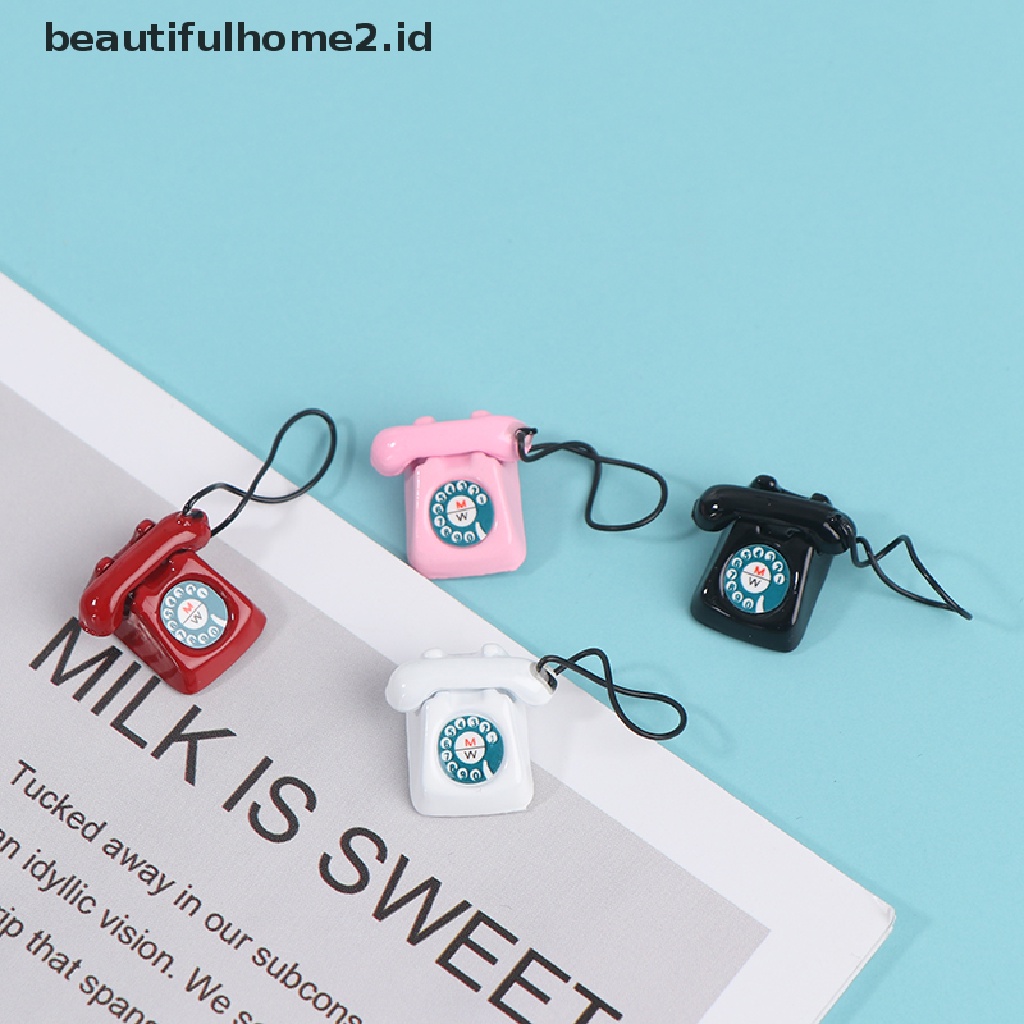 (beautifulhome2.id) Miniatur Telepon Retro Untuk Dekorasi Rumah Boneka